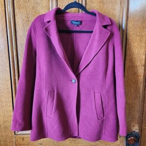Talbots Cranberry Wool Light Coat